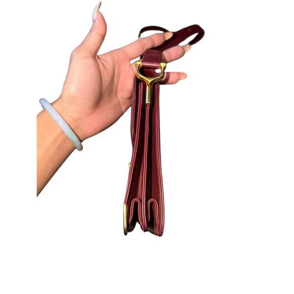 Vintage Cartier Les Must Burgundy Suede Leather Shoulder Bag w Auth Card Booklet - Picture 9 of 14